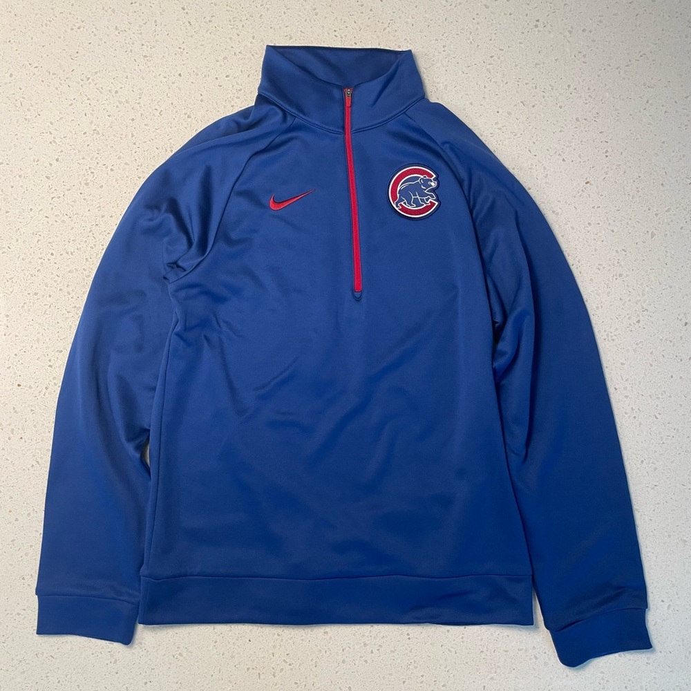 Nike Men’s Dri-FIT Half-Zip Sweatshirt  Quarter zip MLB Chicago Cubs Blue Size S